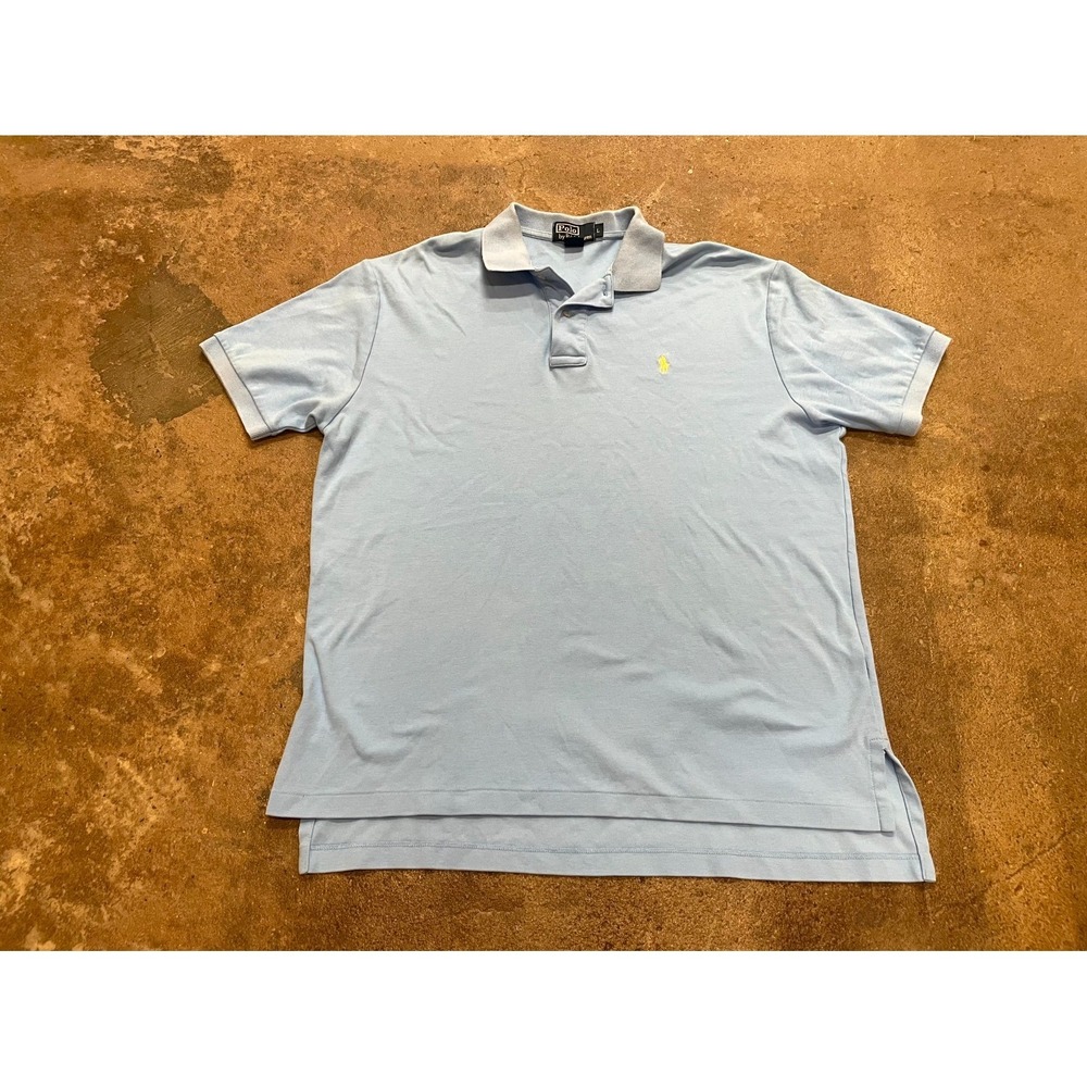 Polo Ralph Lauren Golf Polo Shirt Mens Large Light Blue Cotton Embroidered Logo